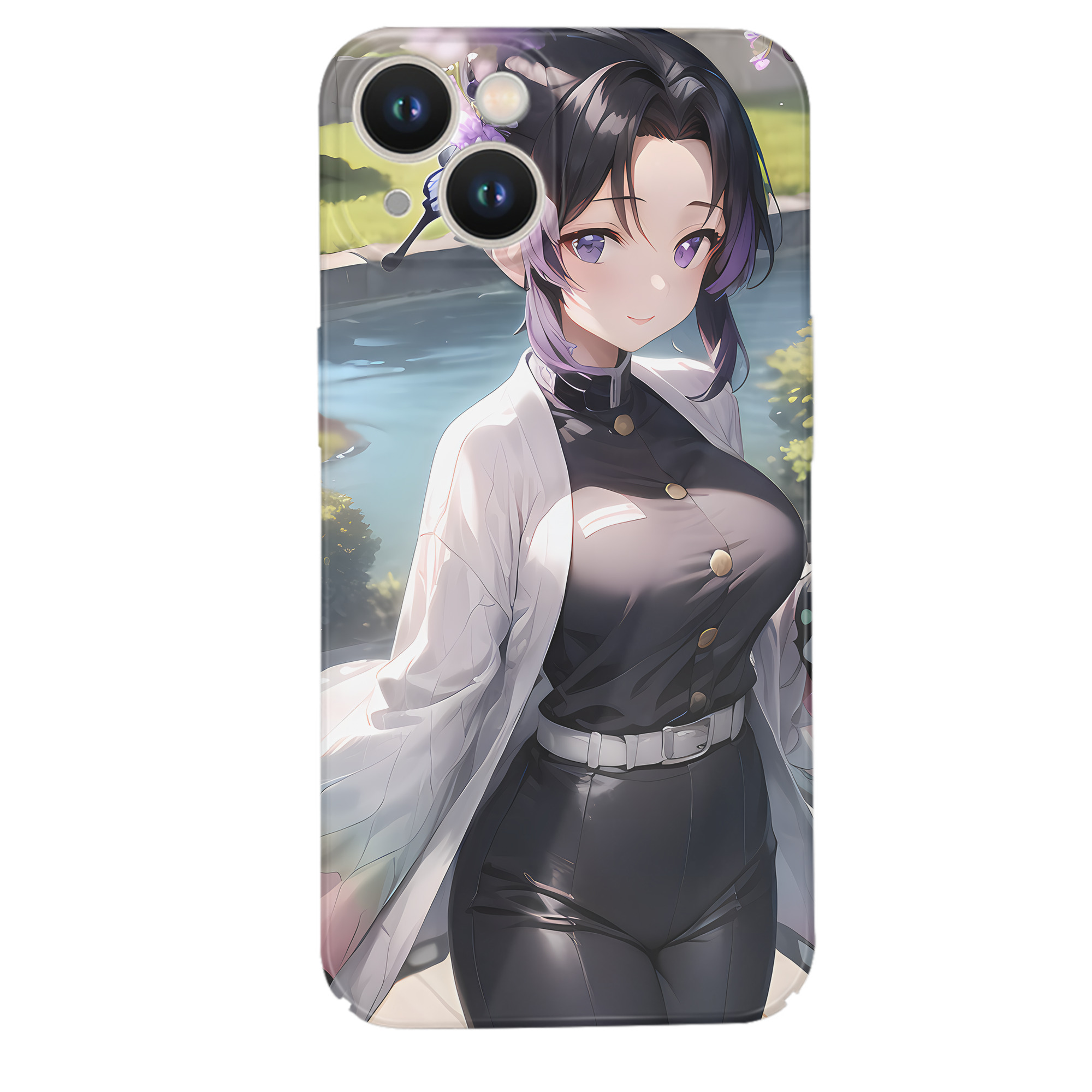 （画像用） 鬼滅の刃（きめつのやいば）蟲柱-胡蝶 しのぶ／こちょう しのぶ Kochou Shinobu 【iPhone 14シリーズ対応】ハードケース